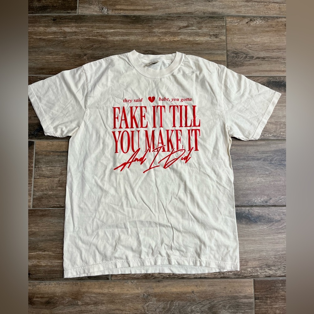 Cream Graphic T-Shirt from Jean and June